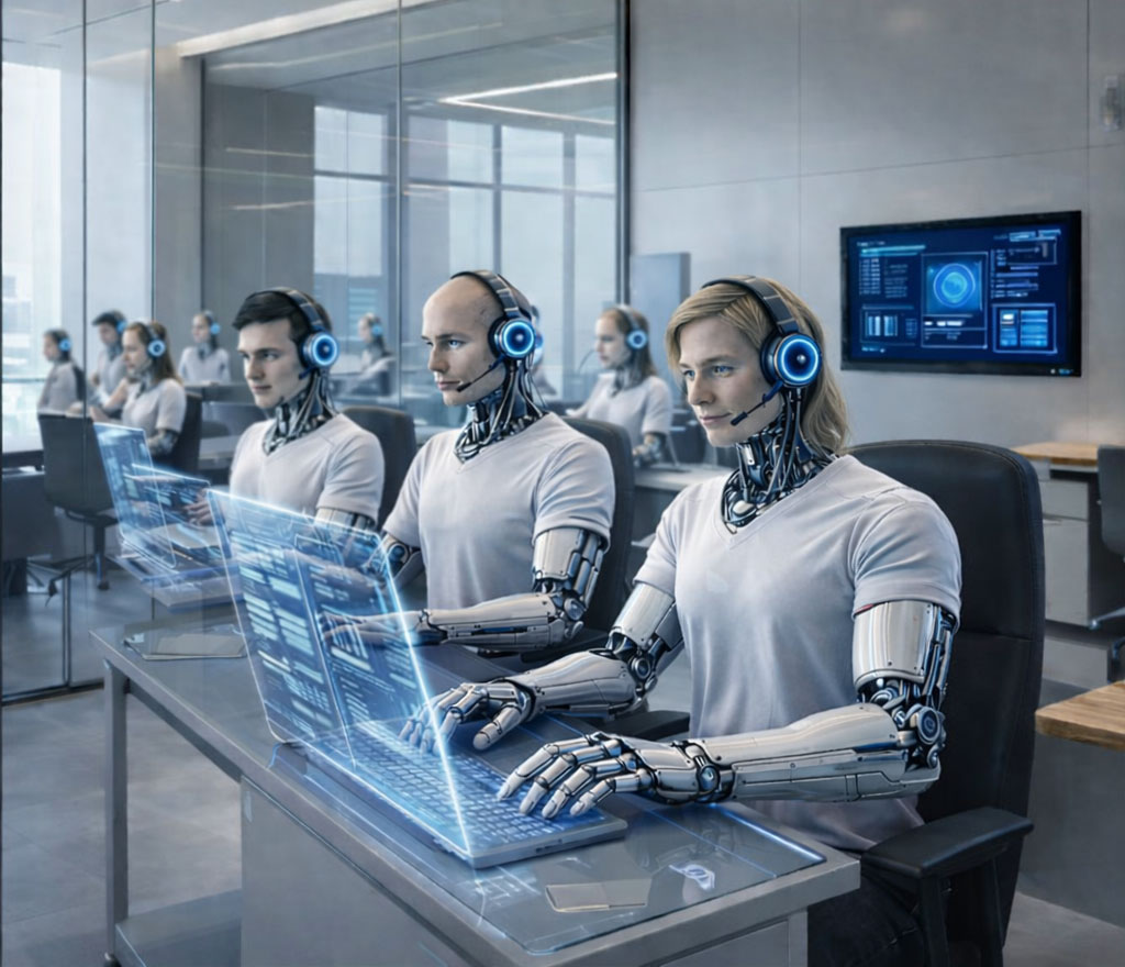 Plateforme HubVoiceAI en environnement professionnel moderne